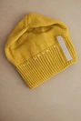 Women's winter wool hat with rhinestones K453 mustard
