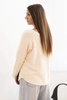Women's viscose sweater with long sleeves and a round neckline peach