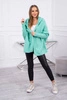 Hooded sweater with batwing sleeve light green