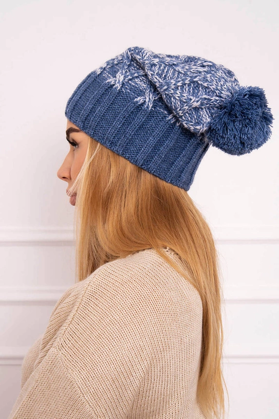 Cap with fleece Milano K203 jeans melange+jeans