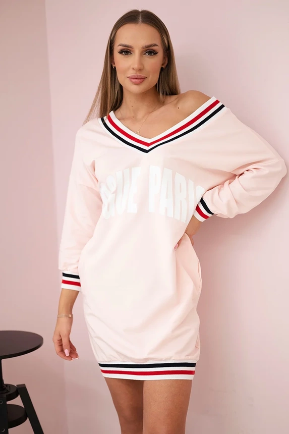 Suknelė su iškirpte Paris powder pink