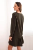 Dress with a flounce khaki