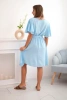 Dress with a plunging neckline blue