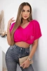 Cotton blouse with a pocket fuchsia