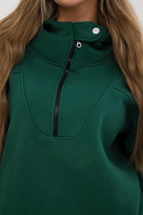 Mikina s kapucňou tmavozelený