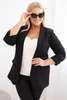 Moteriška švarkas Plus Size be užsegimo su pamušalu XL/2XL juoda