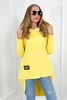 Sweatshirt with long back and hood yellow