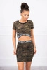 Set of blouses with a skirt camo khaki+green