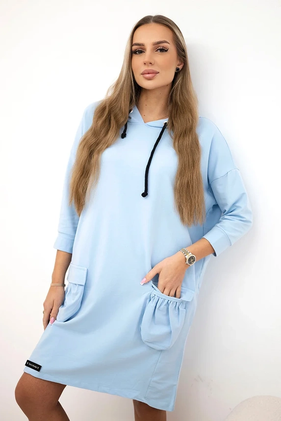 Hooded dress blue