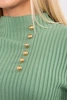 Fitted sweater blouse with buttons dark mint