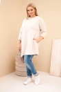 Damen Kleid Plus Size aus Viskose mit lockerer Passform und langen Ärmeln beige