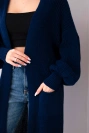 Langer Cardigan hellblau navy