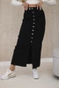 Long skirt with buttons black