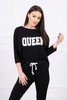 Bedrucktes Set Queen schwarz