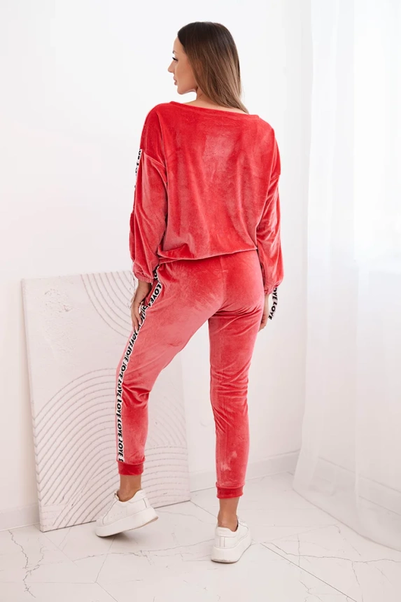 Velúrová súprava Love malina