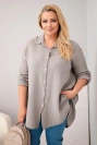 Koszula bawełniana muślinowa Plus Size fango