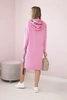 Dress with hood and print light pink