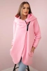 Sweatshirt with short zipper powdered pink