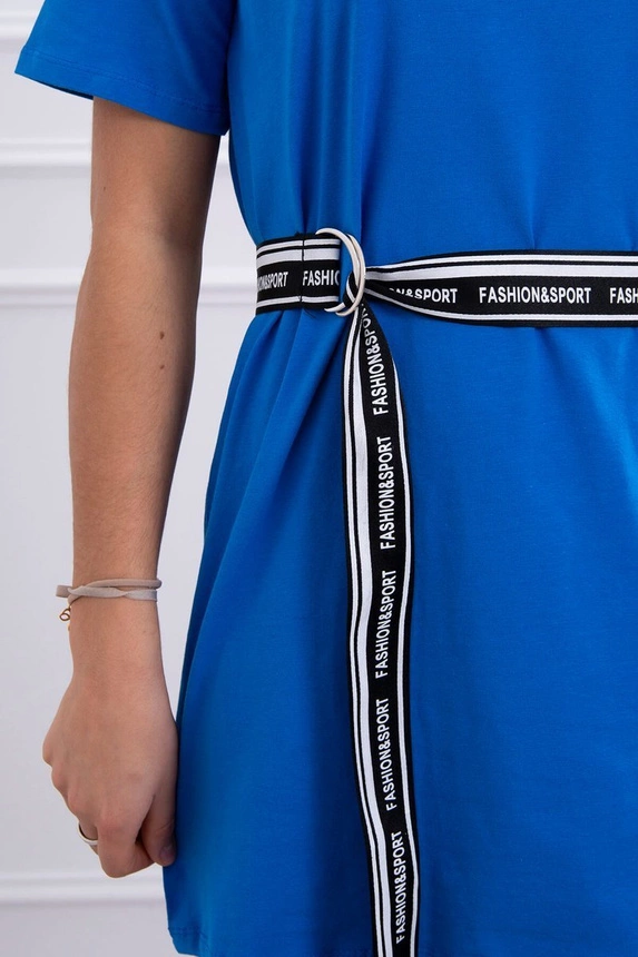 Kleid mit Ziergürtel kornblumenblau