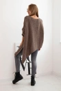 Damenpullover asymmetrisch aus Wolle Plus Size mit V-Ausschnitt fango
