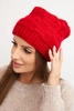 Women's winter hat made of wool with decorative weave K451 red