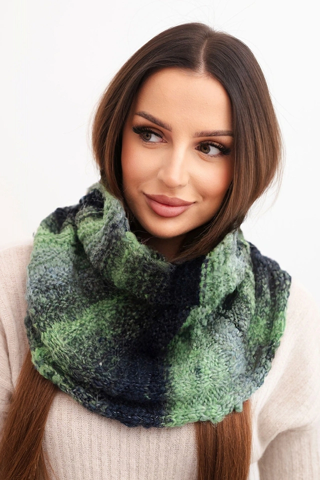 Women's soft wool cowl winter golf KN21 green