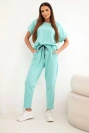 Baumwollset Bluse + Hose mint