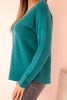 Women's sweater with viscose and a V-neck light sea green