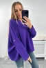 Muslin blouse with rolled-up sleeves dark purple