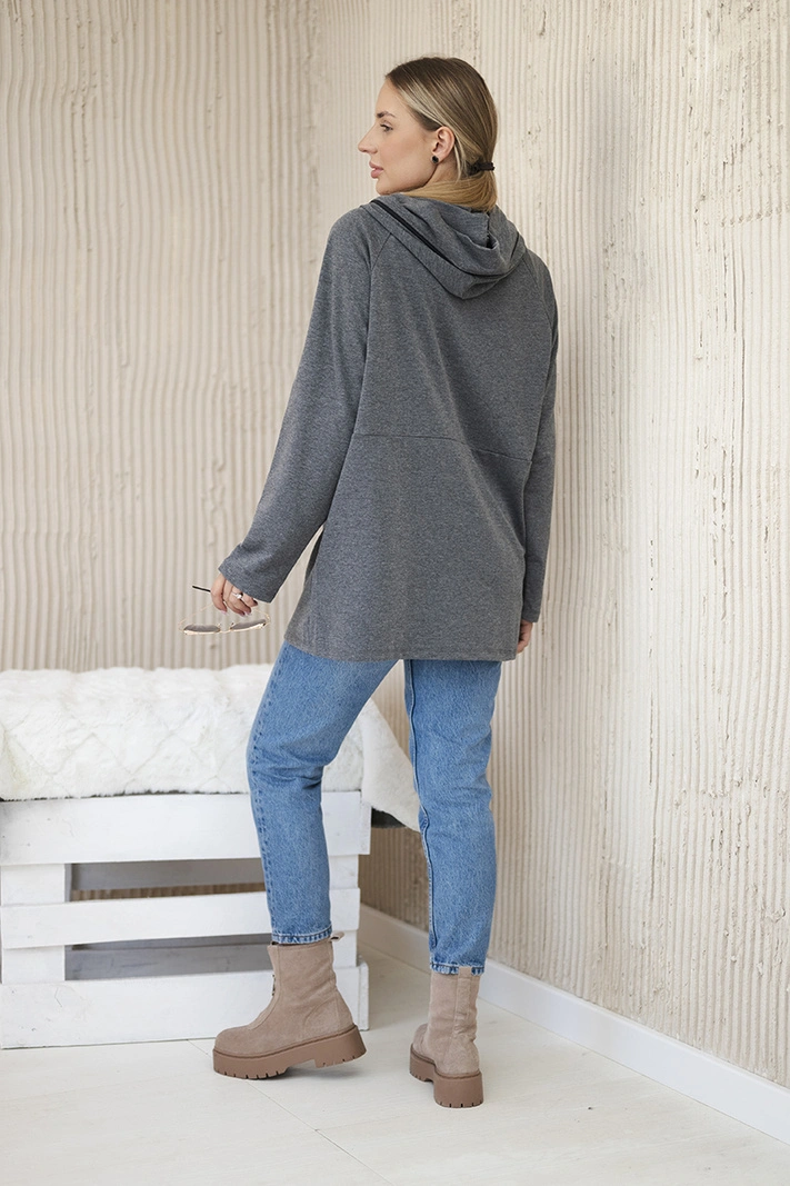 Tunika so zipsom na kapote Oversize grafit