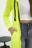 Hooded dress with a hood yellow neon