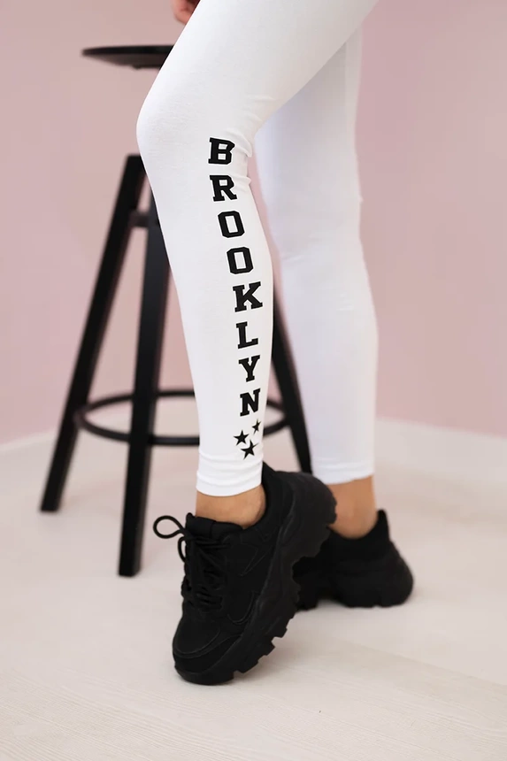 Kalhoty legíny Brooklyn white