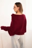 Women's asymmetric batwing viscose sweater plum