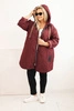 Damenjacke Plus Size gesteppt mit Kapuze und dem Aufdruck HOPE lila