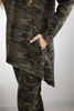Women's set with hood and camo print khaki + green 