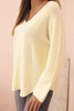 Women's sweater with viscose and V-neck lemon