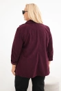 Plus Size women's corduroy blazer with lapels and pockets plum