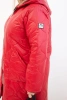 Plus Size women's winter quilted jacket with a hood red