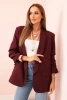 Marynarka z klapami elegancka bordowa