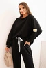 Damen-Set aus weichem Material mit lockerer Bluse und Hose mit dem Schriftzug LOVE schwarz