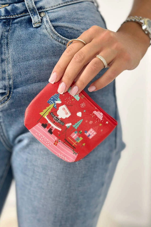 Purse with Christmas theme BB315-162-PR5 red