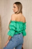 Off-the-shoulder blouse dark green