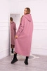 Insulated dress with a hood dark pink