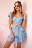 Set with flowers azure