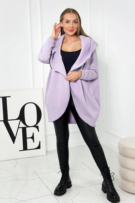 Sweatshirt with short zipper purple