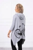 Sweatshirt with a bicycle print gray