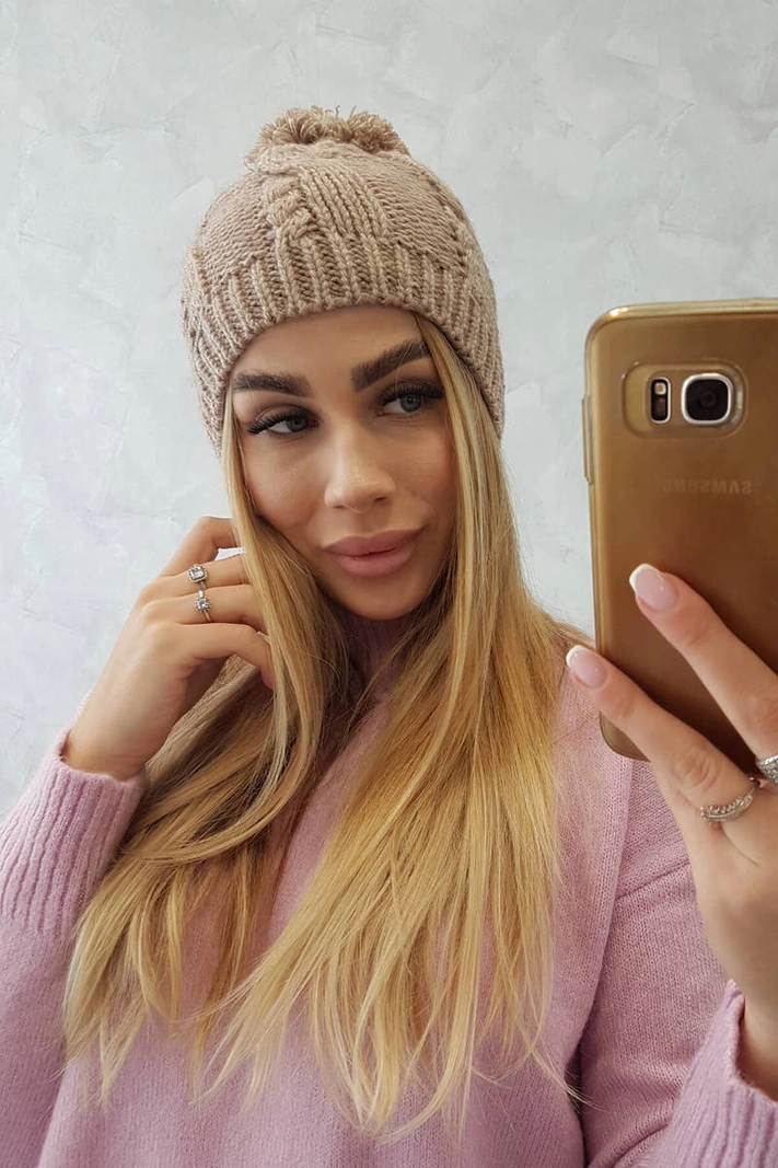 Stefania Fleecemütze K278 dunkelbeige