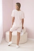 Komplet top+legginsy pudrowy róż