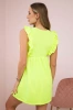 Dress with frills on the sides yellow neon