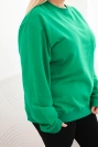 Moteriška pėtelė bluzonė Plus Size medvilninė basic su apvaliu iškirpimu žalia